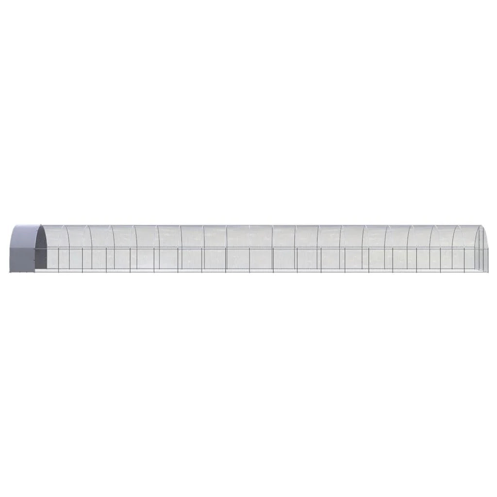 Pollaio recinto per polli da esterno 3 x 20 x 2 m acciaio zincato argento 02_0044007
