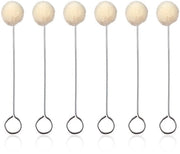 Set di applicatori a pelo di velluto 12,5 cm - Confezione da 6 pezzi - Borsette a pelo di velluto geoliede - Strumenti per la cura del cuoio - Assorbenti per liquidi - Idonei per la vernice - Applicatore