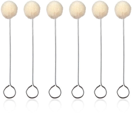Set di applicatori a pelo di velluto 12,5 cm - Confezione da 6 pezzi - Borsette a pelo di velluto geoliede - Strumenti per la cura del cuoio - Assorbenti per liquidi - Idonei per la vernice - Applicatore