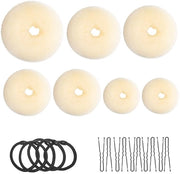 Set di 7 donut per brocca, a forma di anello, dorato, con 10 clip a forma di U e 5 cavi elastici.