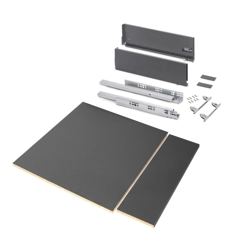 Kit di cassetti per cucina o bagno Vertex con regolazione 3D, altezza 178 mm, con pannelli inclusi, modulo 900 mm, Ver..