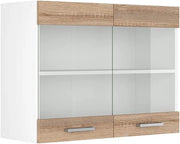 Mobile da cucina in vetro R-Line, Sonoma, 80 cm, per la libera combinazione all'interno di sistemi cucina modulari