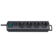 Brennenstuhl 1153300124 Primera-Line Ciabatta Elettrica 4 Prese Schuko Interruttore Illuminato Cavo 1,5 m colore Nero