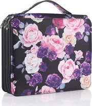 Organizzatore di tasca con 120 tasche e 3 chiusure a zip per donne - rosa viola