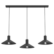 Lampada sospesa Nox 3xE27 nera metallo Luminex