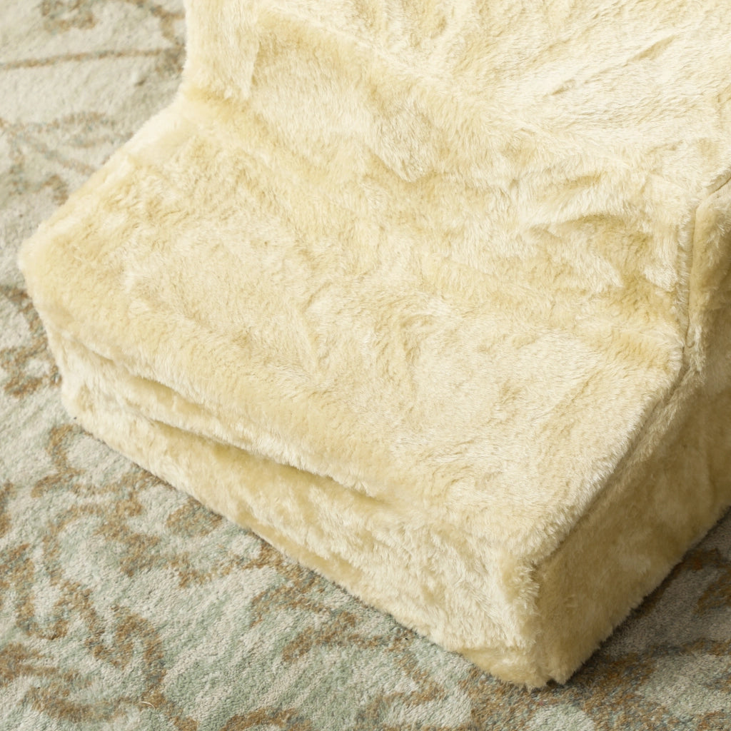 Scala per Cani a 3 Gradini per Cani e Gatti di 4,5 kg in Velluto Sfoderabile e Lavabile Beige