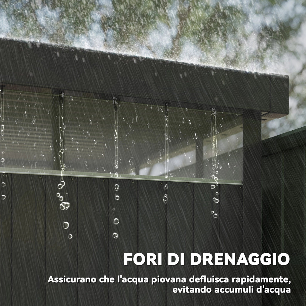 Capanno Giardino ¨C zephmum ¨C Acciaio Grigio Scuro 162x259x201 cm