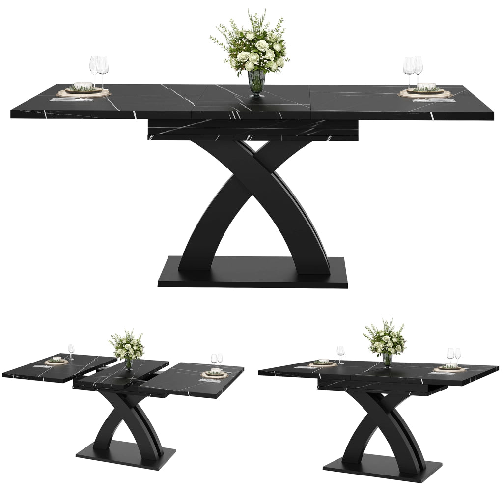 Tavolo da Pranzo Allungabile ¨C Xylo ¨C Nero, Legno, 120(160)x80x76 cm, 6 Persone