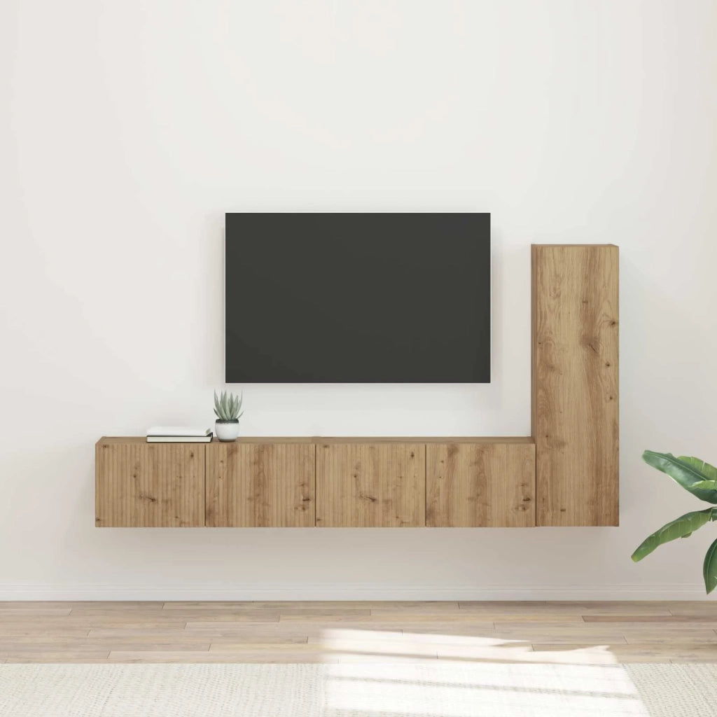Set mobile TV 3 pcs Rovere artigianale Legno multistrato