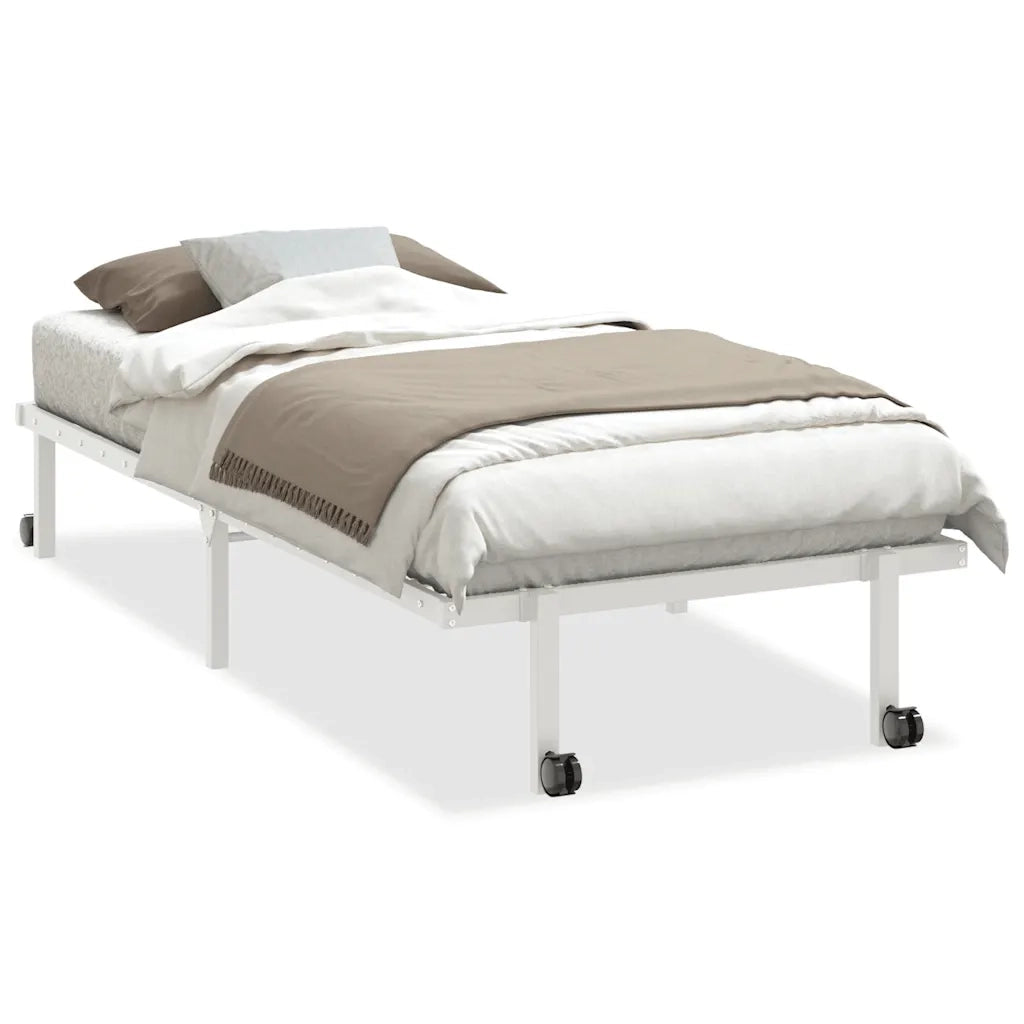 vidaXL Giroletto senza Materasso Pieghevole Bianco 90x190 cm Acciaio