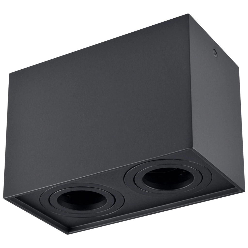 Plafoniera spot superficie nera 2xGU10 Polux Hadar Q2