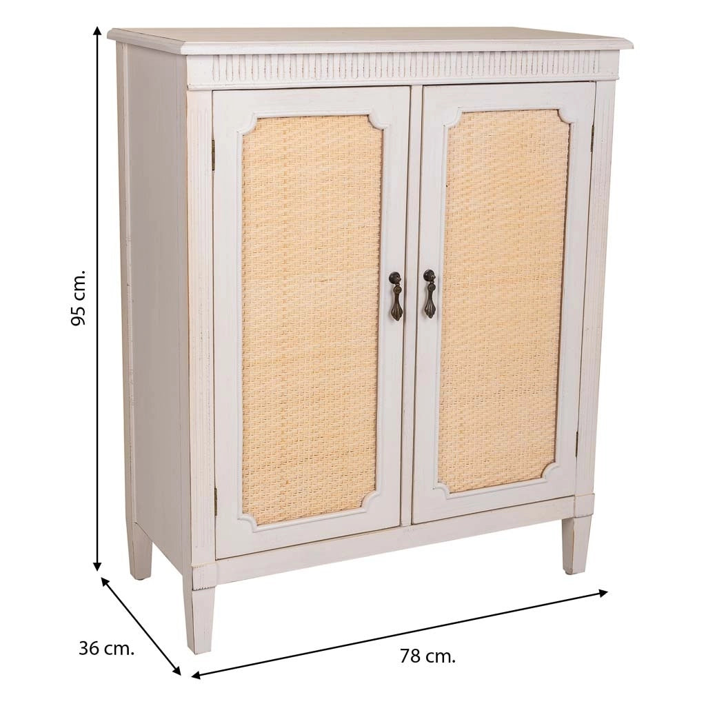 Mobile da ingresso in legno bianco 78x36x95h