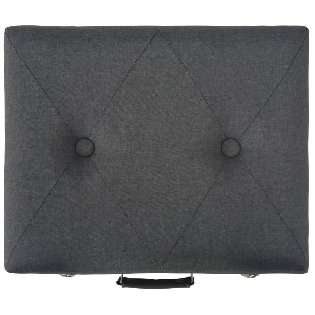 Panca pouf sgabello contenitore 40 cm tessuto grigio scuro 3002158