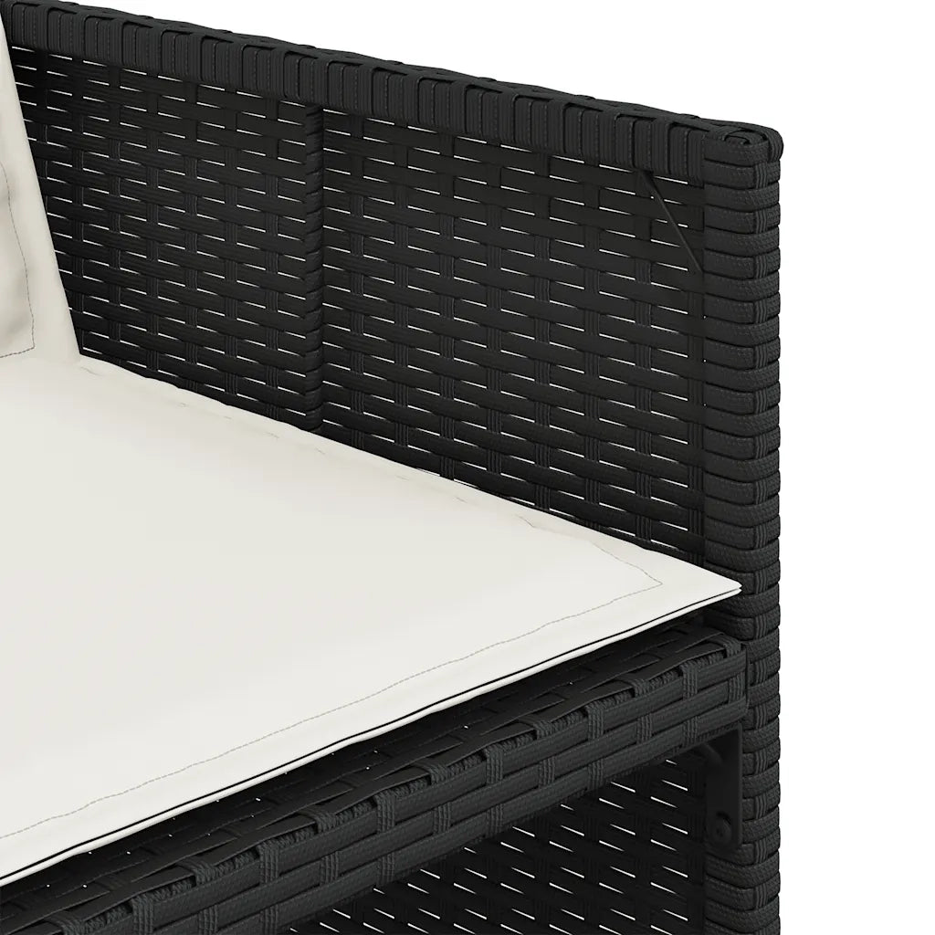Set da Pranzo da Giardino 15 pz con Cuscini Nero in Polyrattan 3277826