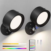 Lampada da parete LED ricaricabile per interni con telecomando o touch control, 3 temperature di colore