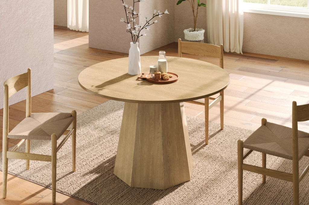 Tavolo da pranzo rotondo Ø120 cm effetto rovere
