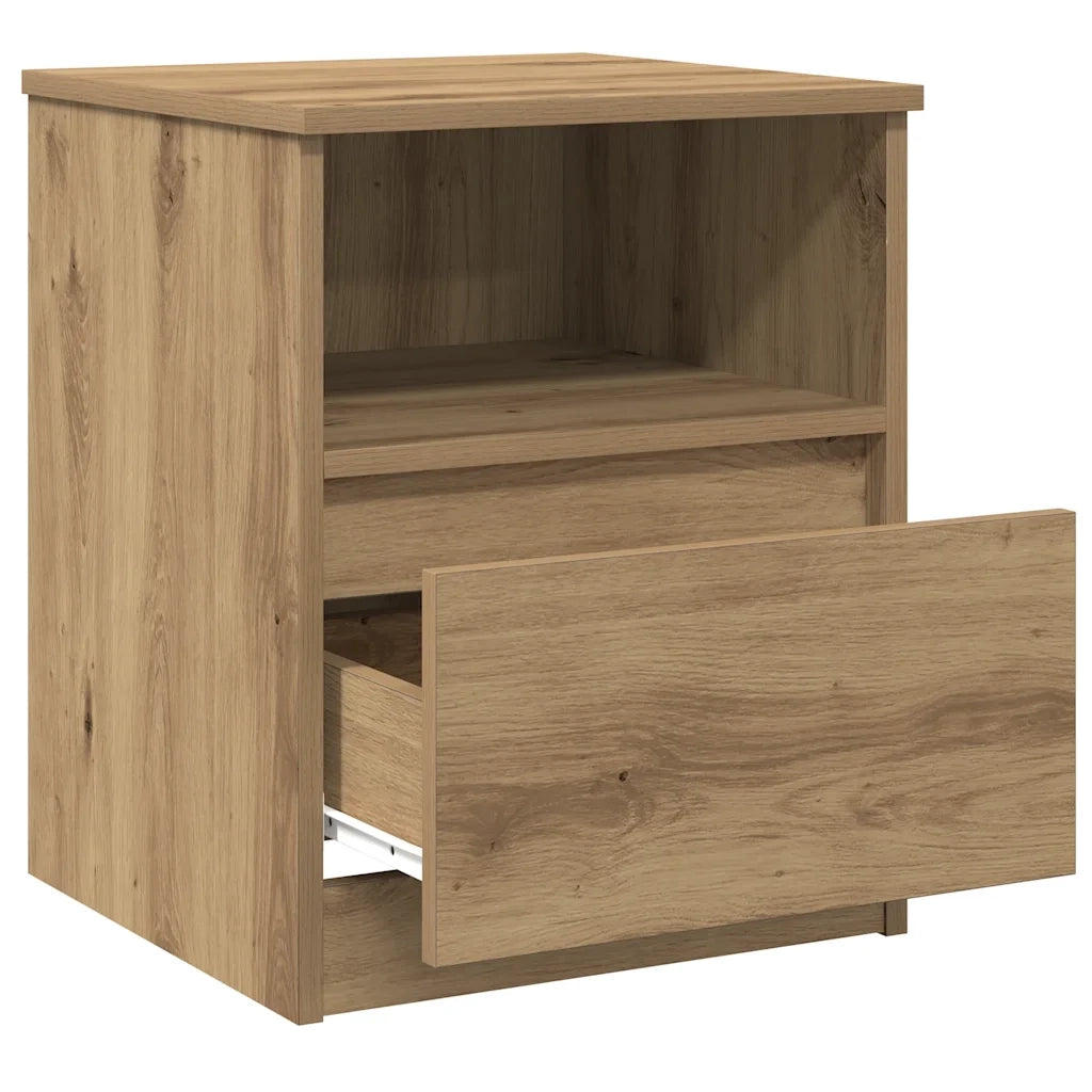 Comodini 2 pz-Set di 2 Tavolino da notte Rovere Artigianale 40x40x50 cm Legno Multistrato
