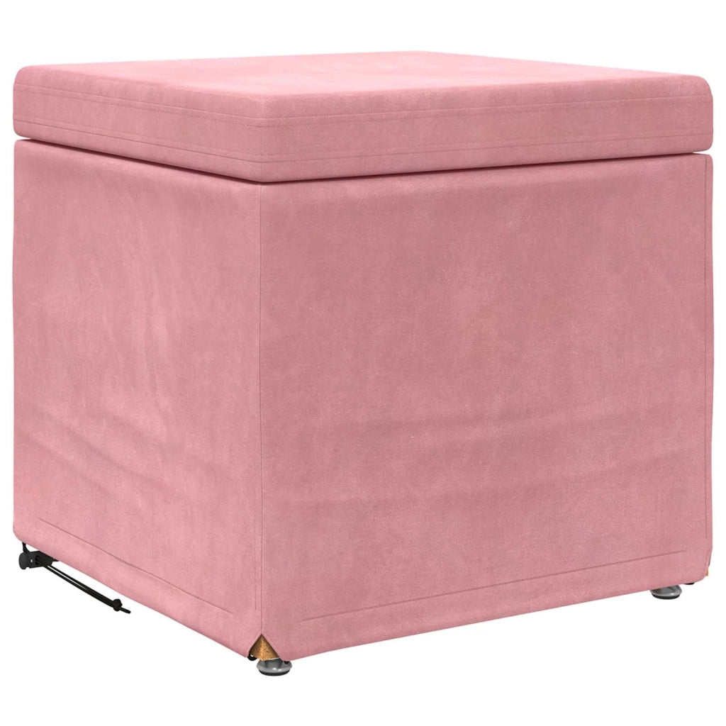 Pouf Rosa 41 x 41 x 40 cm Velluto e Legno Ingegnerizzato 876753