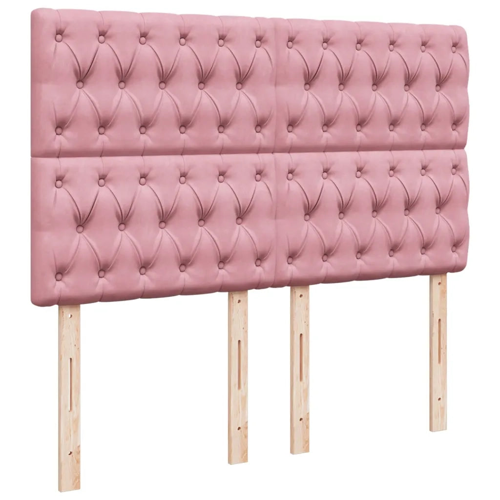 Giroletto a Molle con Materasso Rosa 140x190 cm in Velluto 3293217