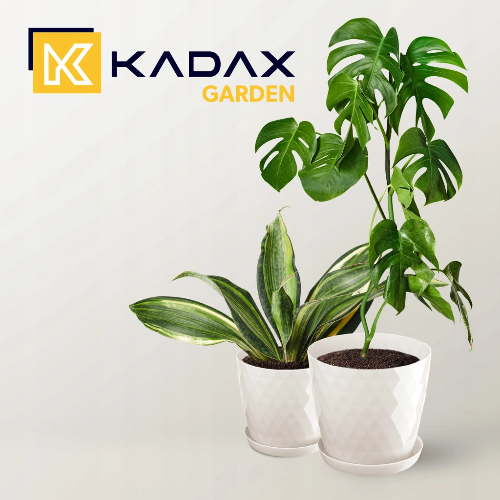 Vaso da fiori KADAX, coprivaso, 20 cm, supporto per fiori, plastica color crema, 3 pezzi.