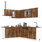Set Mobili da Cucina 11 pz Kalmar Rovere Fumo Legno Multistrato