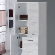 Armadio multiuso grigio 153,5 cm con ante e ripiani regolabili Desya