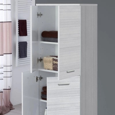 Armadio multiuso grigio 153,5 cm con ante e ripiani regolabili Desya