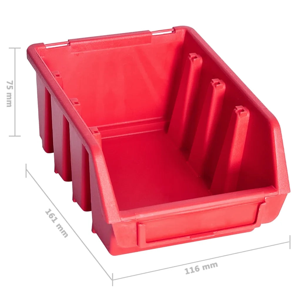 Kit Contenitori 39 pz con Pannelli a Parete Rosso e Nero CFW8258478