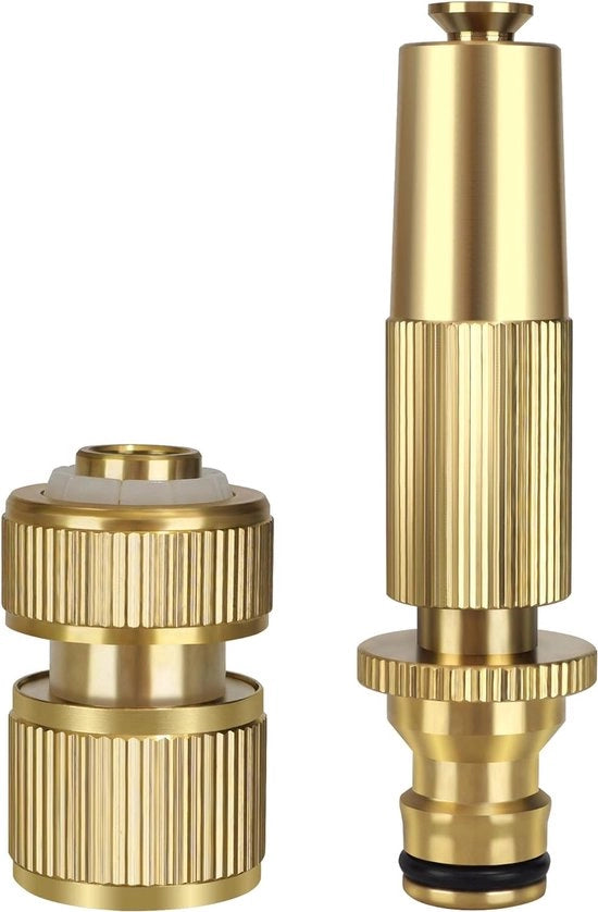 Spreminiere per giardino, alta pressione, 100% metallo, bocchetta in ottone massiccio, con funzione di blocco, pistola ad alta pressione multifunzionale per irrigazione e pulizia.