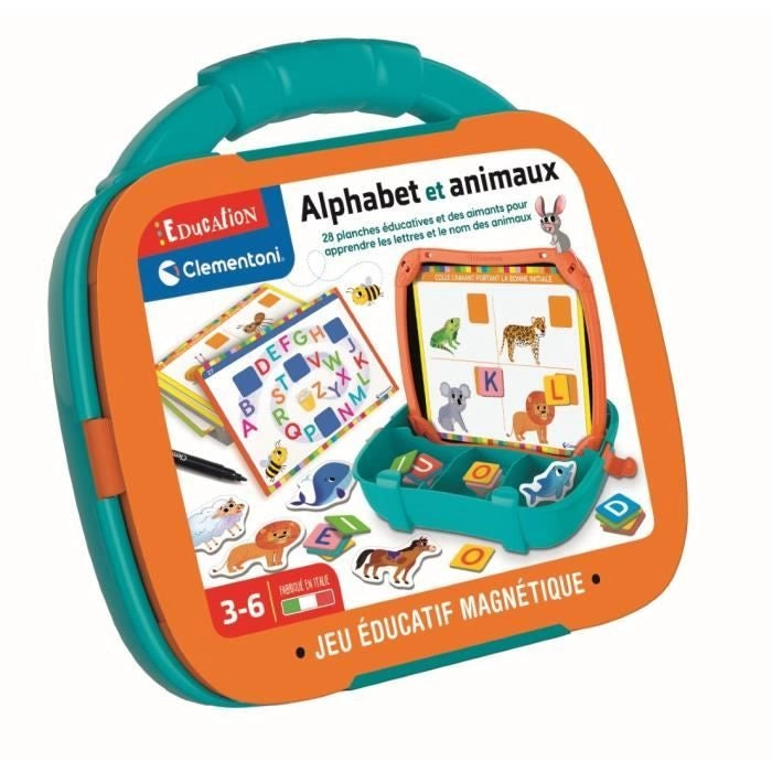 Clementoni - Custodia magnetica con lettere e animali - Dai 3 anni