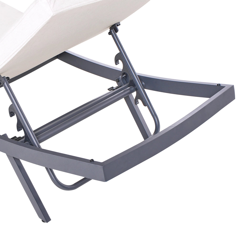 Lettino da giardino reclinabile con struttura in metallo Beige chiaro stile moderno