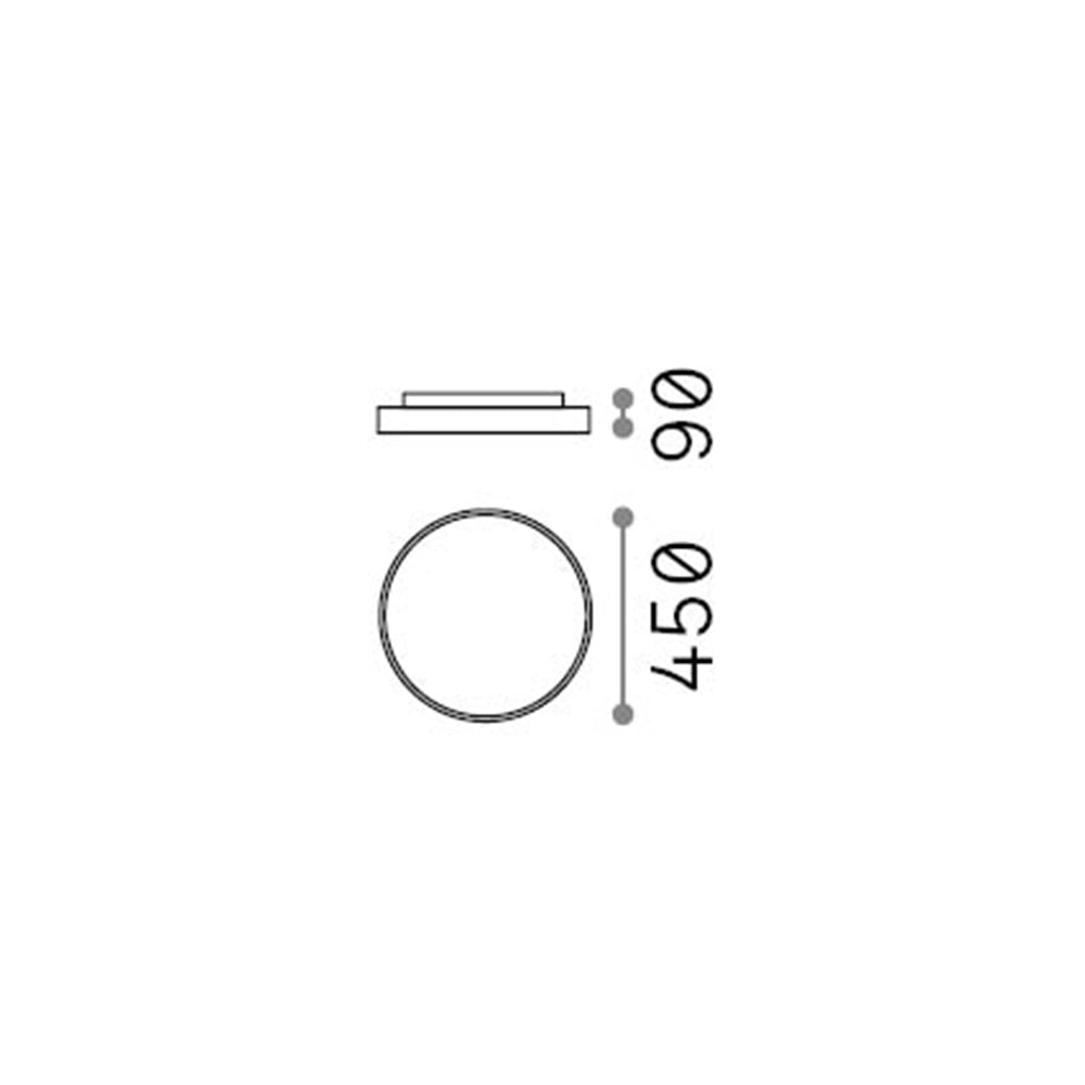 Plafoniera Moderna Halo Alluminio Bianco Led 32W 4000K Luce Naturale