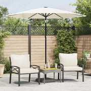 Ombrellone Giardino-Ombrello da Balcone con Palo in Acciaio Bianco 223x223x213 cm