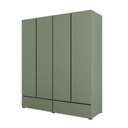 Armadio HAVANA 180 cm – 4 porte + 2 cassetti – Colore verde salvia e nero – Design moderno e grande capacità