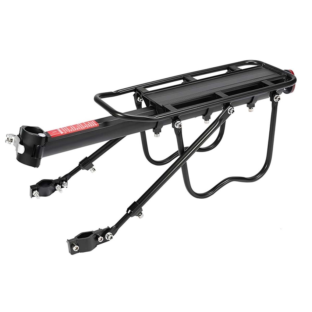 Portapacchi Posteriore per Bicicletta in Alluminio Carico Massimo 50 kg Nero Avizar