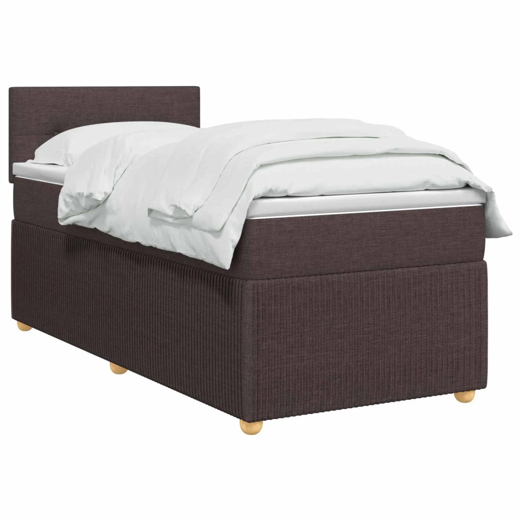 Letto box spring con materasso Marrone Scuro 90 x 190 cm 3452823