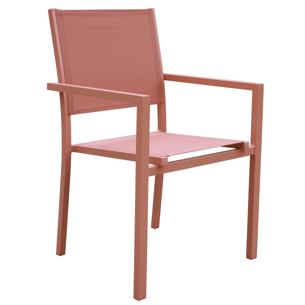 Set di 4 sedie in alluminio terracotta - textilène terracotta