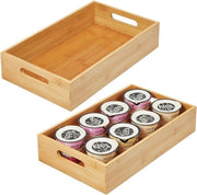Organizzatore cucina - cassettiera di archiviazione - per in armadietto cucina o su mensola - bambù - naturale - 2 pezzi