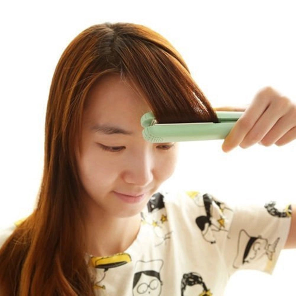 Trade Shop - Mini Piastra Per Capelli Portatile Professionale Con Contenitore Plastica Per Donne Ragazze -