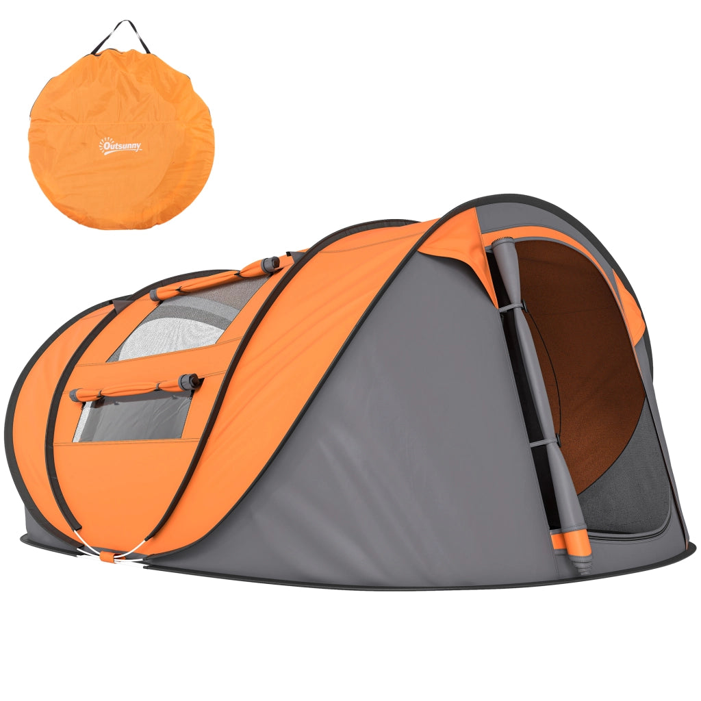 Tenda da Campeggio Pop Up 2 Posti ¨C zephmum ¨C 263.5x220x123 cm, Arancione