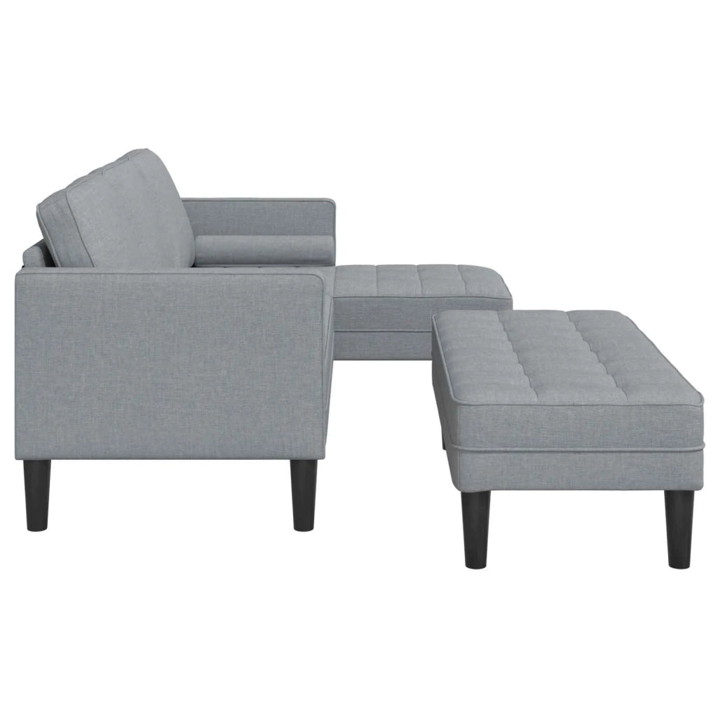 Set di divani con cuscino 2 pcs Grigio chiaro Poliestere 3329252