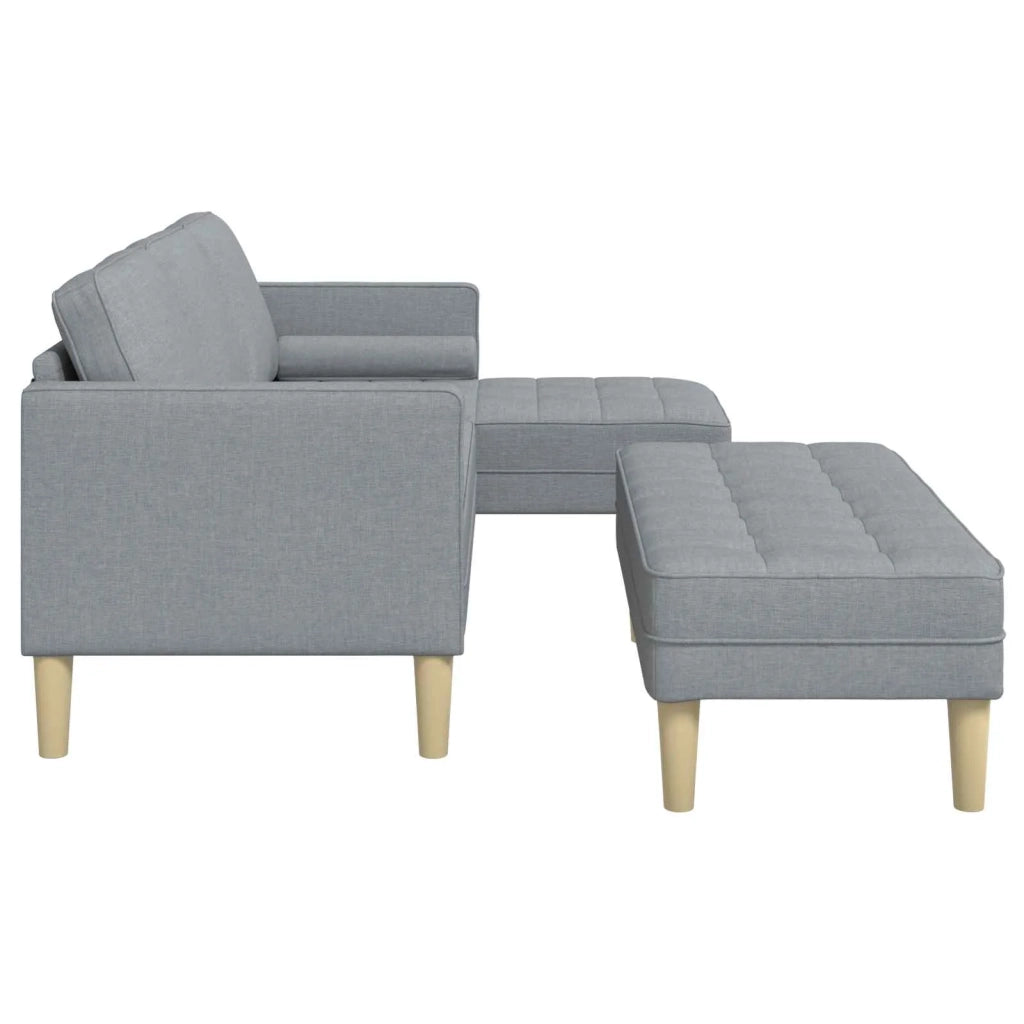 Set di divani 2 pz Grigio chiaro Poliestere 3329252