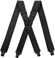 Draagriemen aeroportuali, cinture di sci silenziose in plastica 4-clips 3,8 cm completamente elastiche con patches - nero
