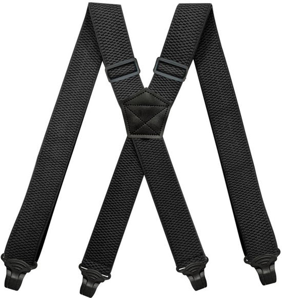 Draagriemen aeroportuali, cinture di sci silenziose in plastica 4-clips 3,8 cm completamente elastiche con patches - nero
