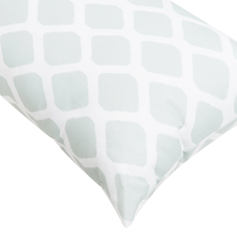 Set di 2 cuscini da esterno in poliestere bianco/verde menta 40 x 70 cm con motivo a rombi