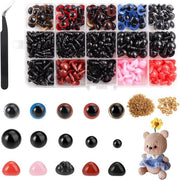 Set di 5-12 mm Orecchie di Sicurezza per Animali a Maglia - Fili di Plastica con Occhi Colorati e Naso - Occhi Luccicanti per Pupazzi Fai da Te.
