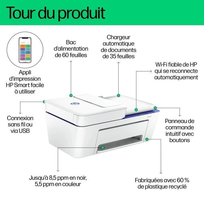 Stampante All-in-One HP Deskjet 4230e Color Inkjet Copy Scan - 3 mesi di inchiostro istantaneo inclusi con HP+