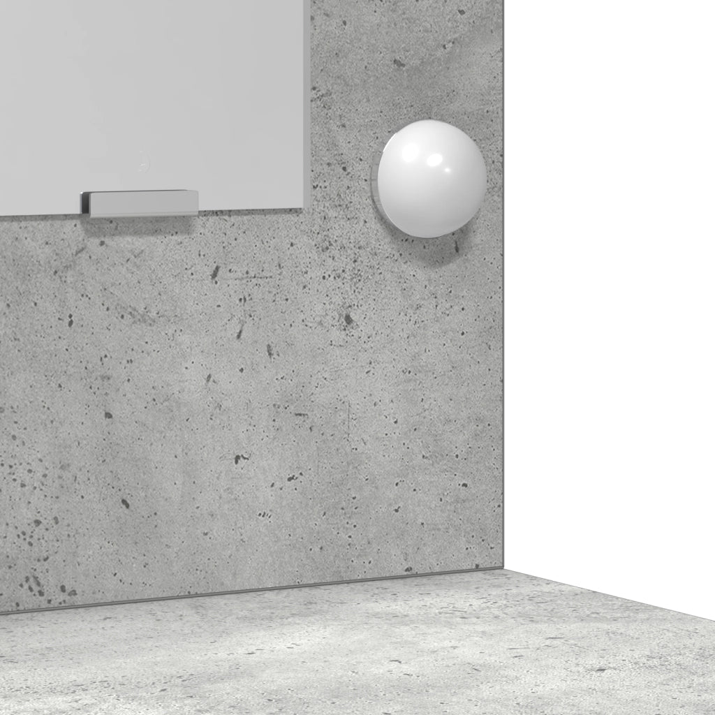 Set di 2 Pezzi di Vanity con LED Grigio Cemento in Legno Ingegnerizzato