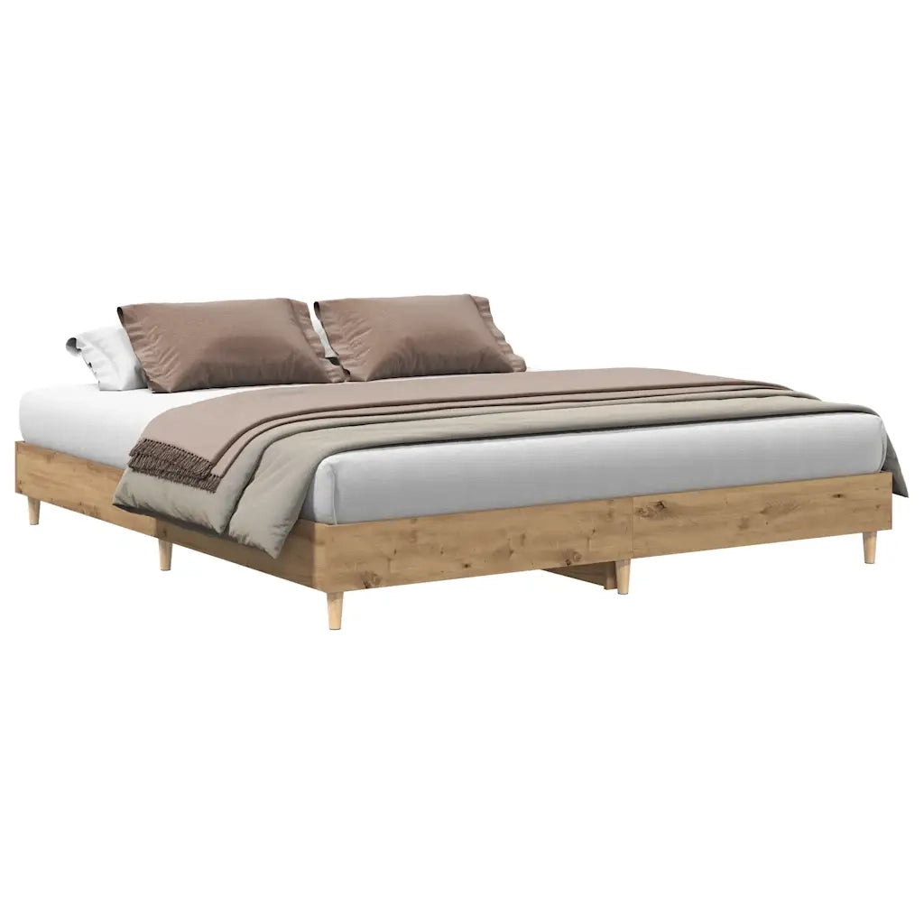 vidaXL Giroletto senza Materasso Rovere Artigianale 200x200 cm
