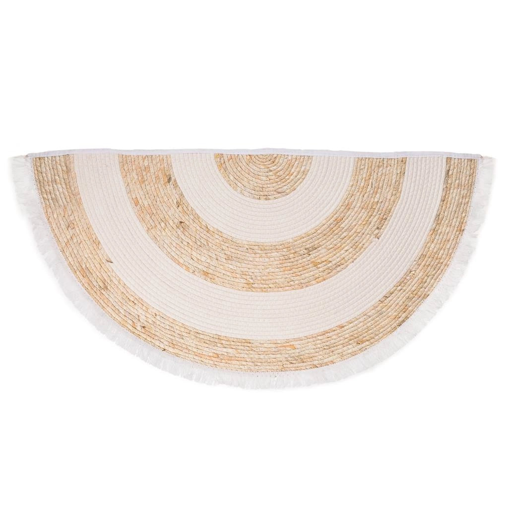 Tappeto marrone in fibra naturale intrecciato a mano 100x50x1h
